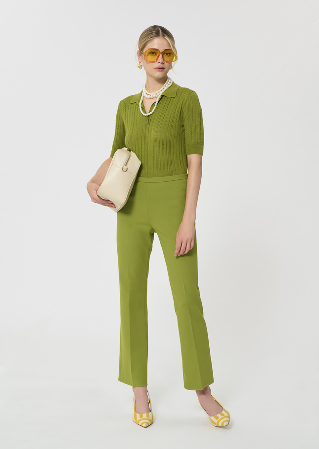 Paulin Trousers green double canvas Pomme TARA JARMON