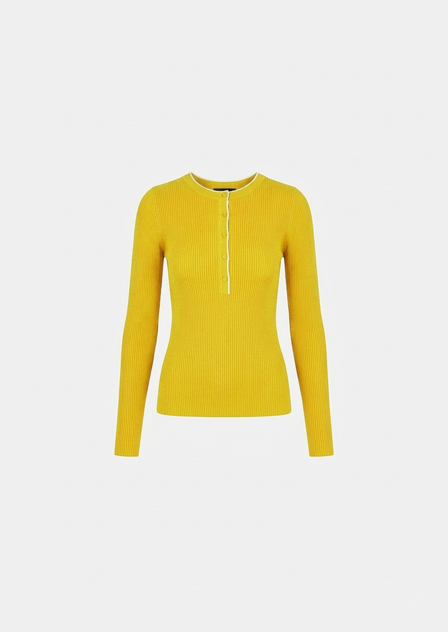Paulie sweater yellow ribbed knit Mimosa TARA JARMON