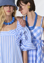 Betty Necklace blue with large pearls Green, Horizon TARA JARMON