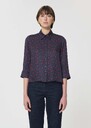 Charlot Shirt midnight blue with mini clover print Night TARA JARMON