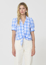 Côme shirt sky blue in gingham in poplin Horizon TARA JARMON
