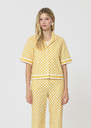César shirt yellow checkered pattern linen Mimosa TARA JARMON