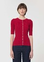 Gipsy Vest red ribbed knit Cerise, Mimosa, Off-white TARA JARMON