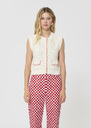Gill vest ecru cotton Off-white TARA JARMON