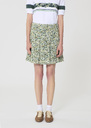 Justine Skirt green floral print Vert anglais TARA JARMON