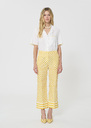 Pietro Pants yellow checkered pattern linen Cerise, Mimosa TARA JARMON