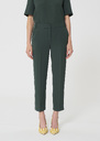 Polo Trousers dark green in fluid crepe Vert anglais TARA JARMON