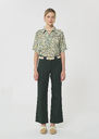 Pierrick trousers dark green cotton gabardine Pomme, Vert anglais TARA JARMON