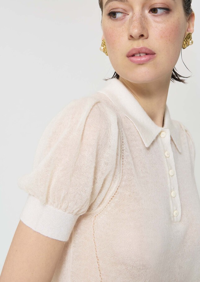 Poppie Sweater ecru in extra fine mohair Off-white TARA JARMON