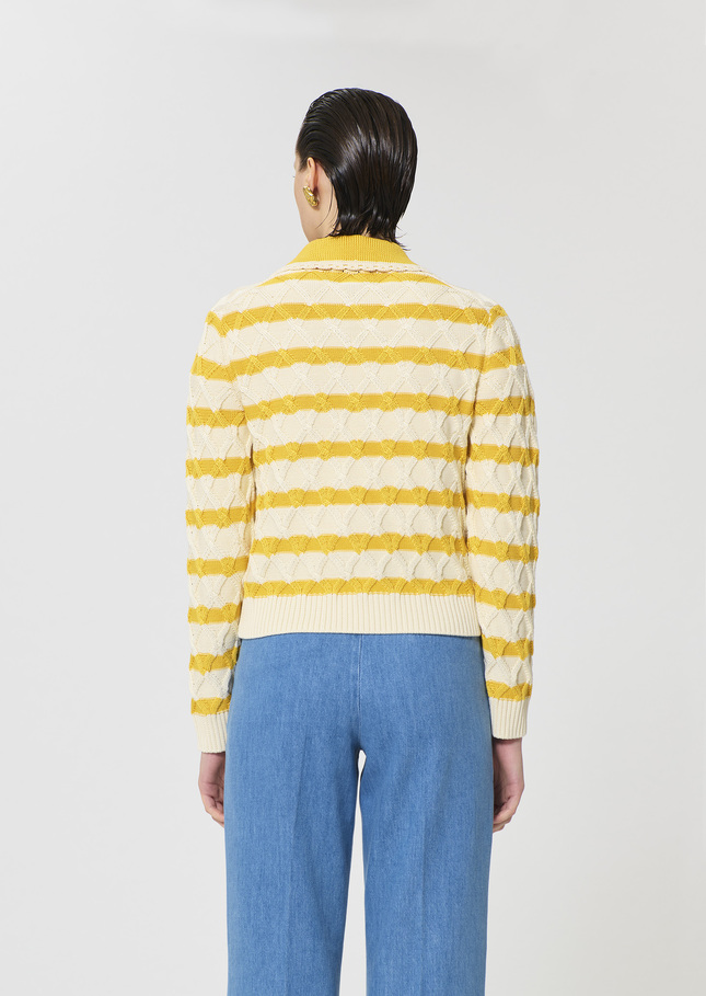 Paolina sweater yellow striped cotton Mimosa TARA JARMON