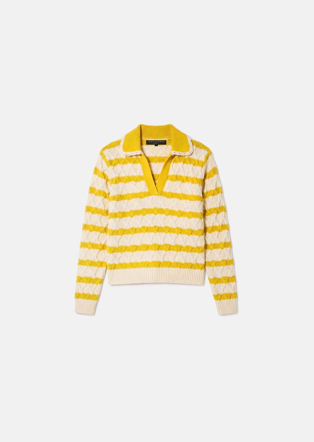 Paolina sweater yellow striped cotton Mimosa TARA JARMON