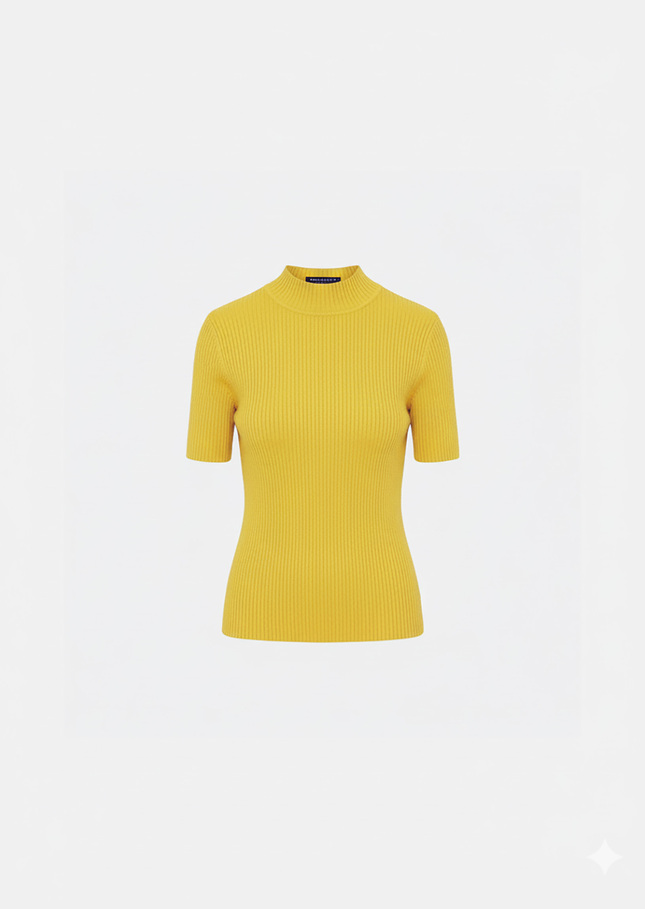 Perla Sweater yellow ribbed knit Mimosa TARA JARMON
