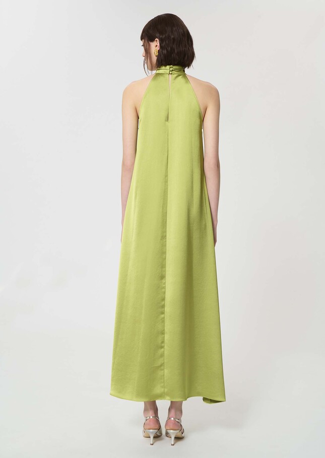 Rosso Dress green satin Anis TARA JARMON