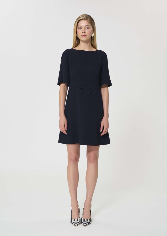 Romina dress midnight blue in fluid crepe Night TARA JARMON