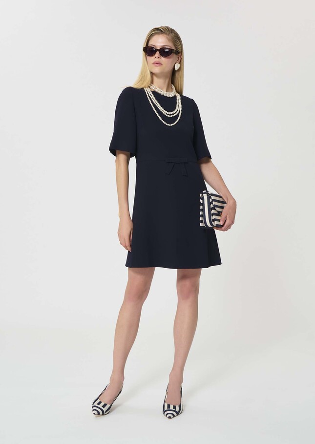 Romina dress midnight blue in fluid crepe Night TARA JARMON