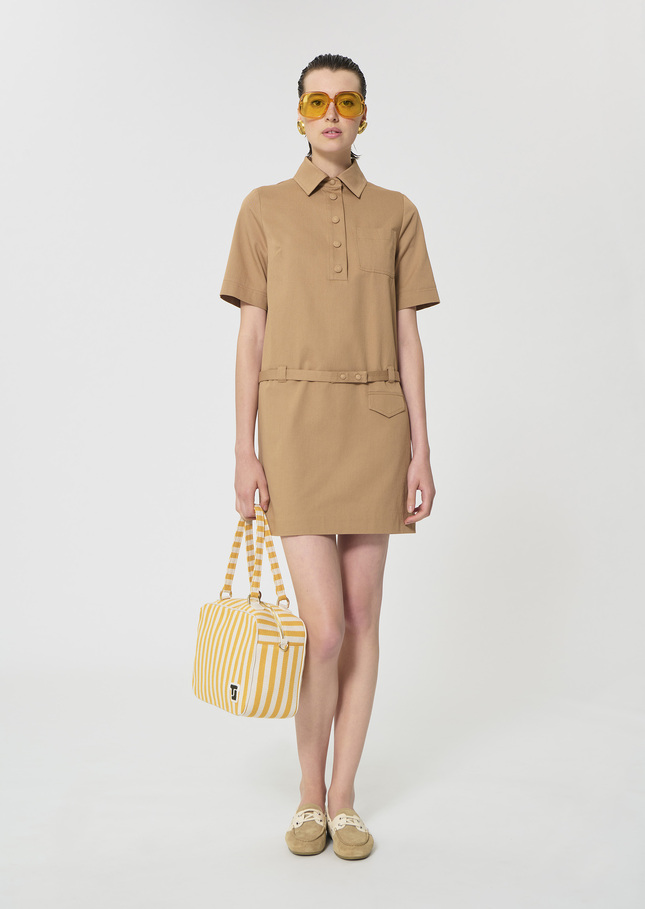 Rivy Dress beige cotton garbardine Miel TARA JARMON