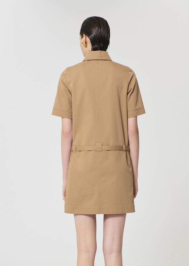 Rivy Dress beige cotton garbardine Miel TARA JARMON