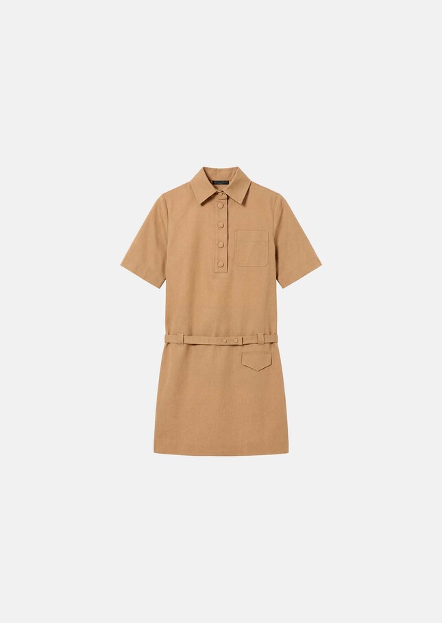 Rivy Dress beige cotton garbardine Miel TARA JARMON