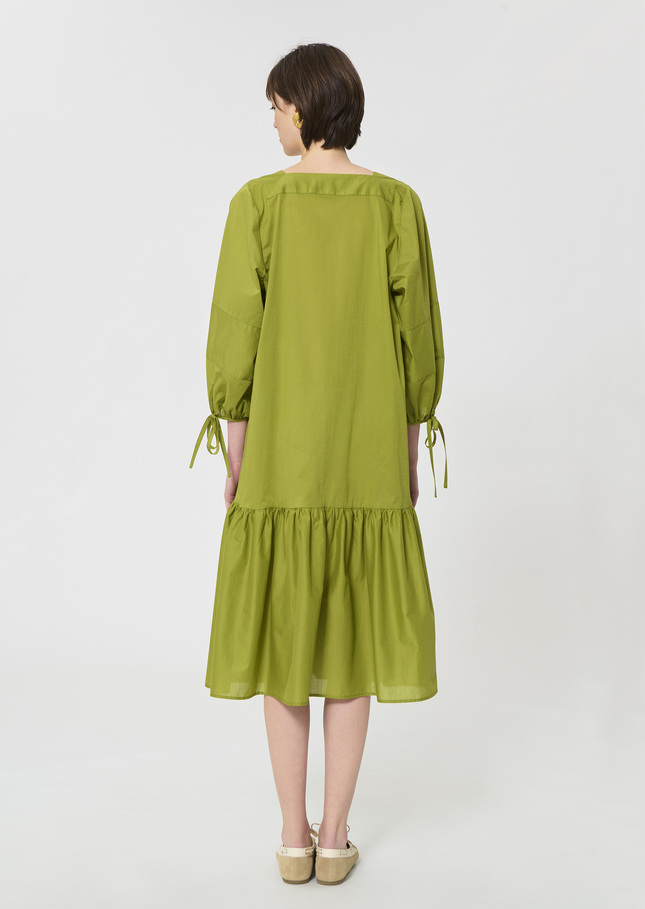 Roméa dress green cotton voile Pomme TARA JARMON
