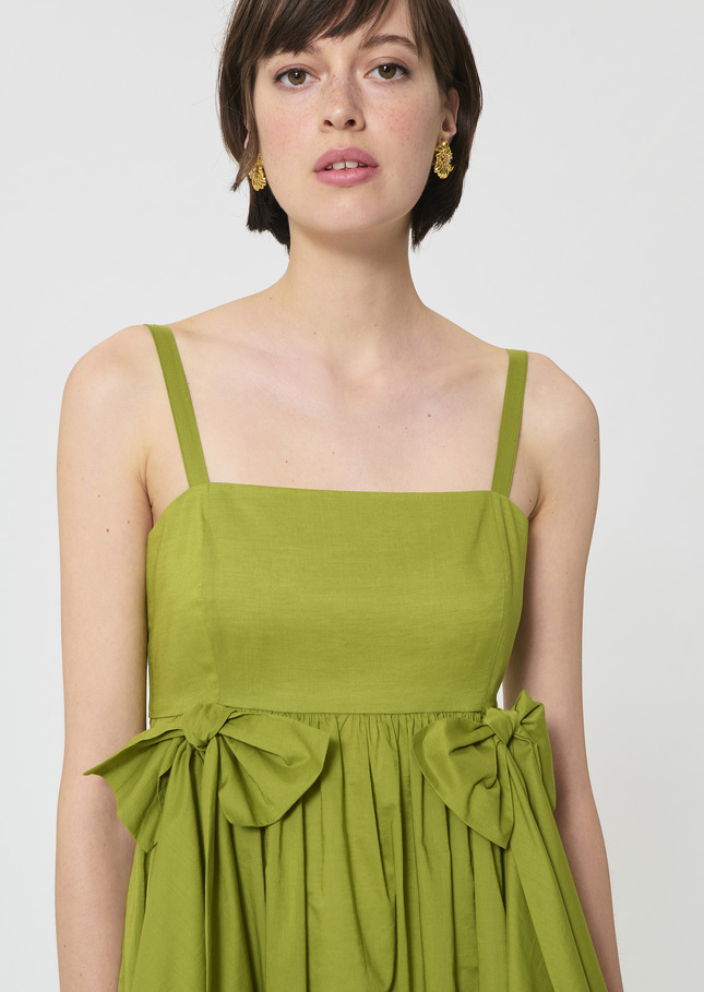 Renée Dress green cotton voile Pomme TARA JARMON