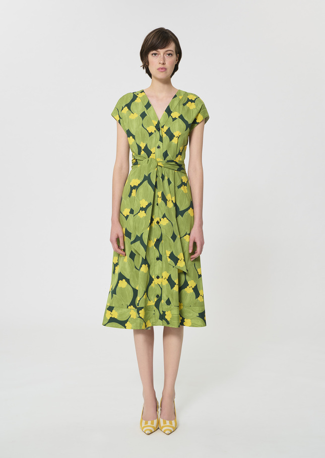 Rosia dress dark green floral print Vert anglais TARA JARMON