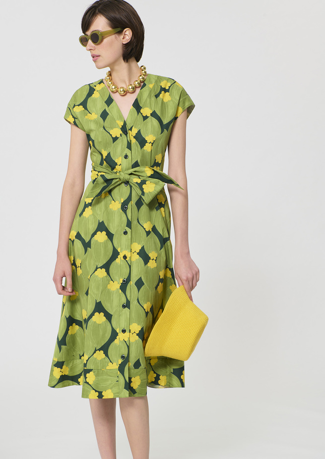 Rosia dress dark green floral print Vert anglais TARA JARMON