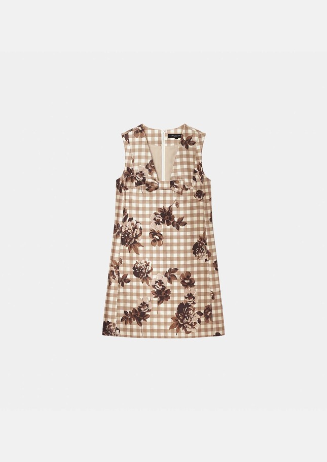 Rusane Dress beige gingham print Beige TARA JARMON