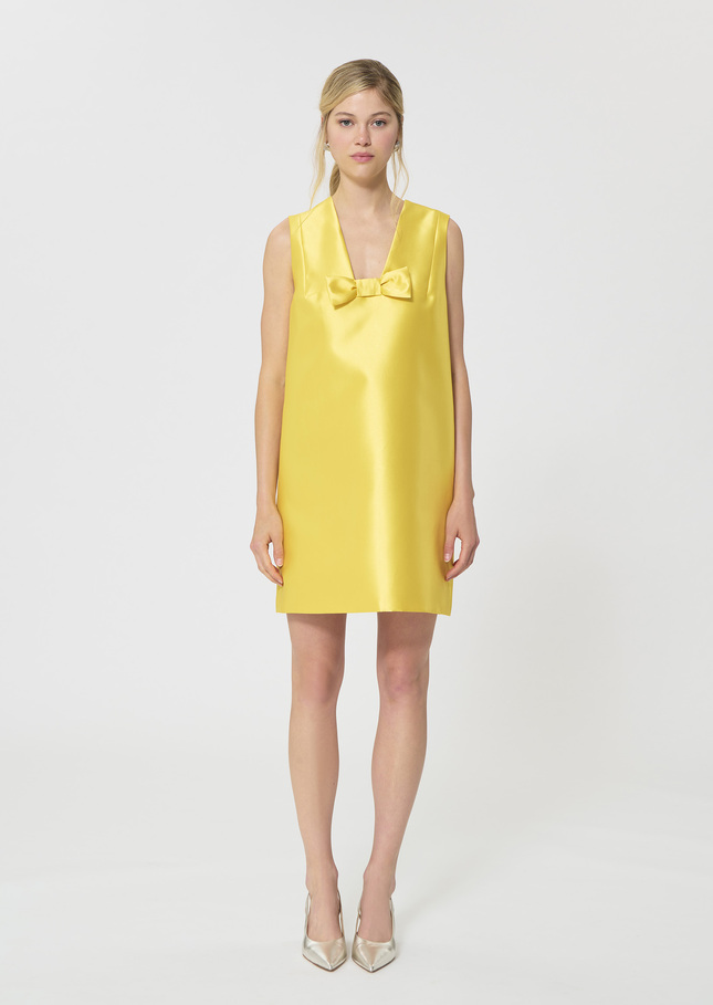 Rusane Dress yellow duchess satin Mimosa TARA JARMON