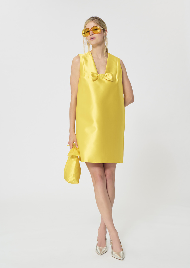 Rusane Dress yellow duchess satin Mimosa TARA JARMON