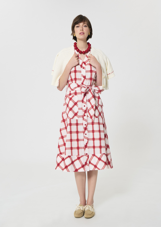 Rosina dress red checkered cotton Cerise TARA JARMON