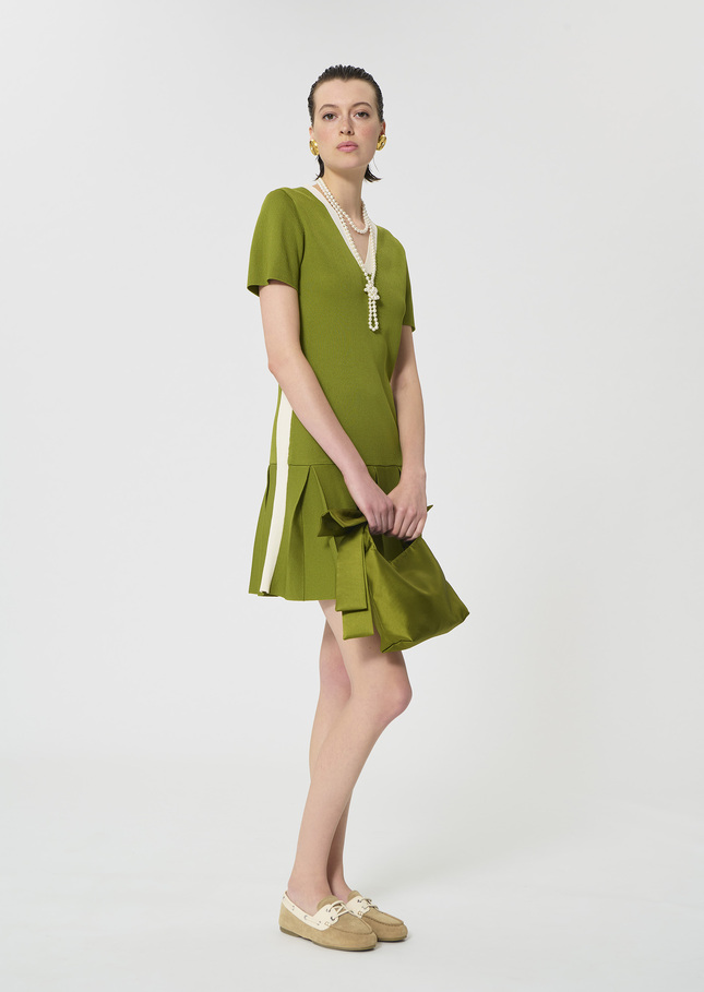 Ricca dress green technical mesh Pomme TARA JARMON
