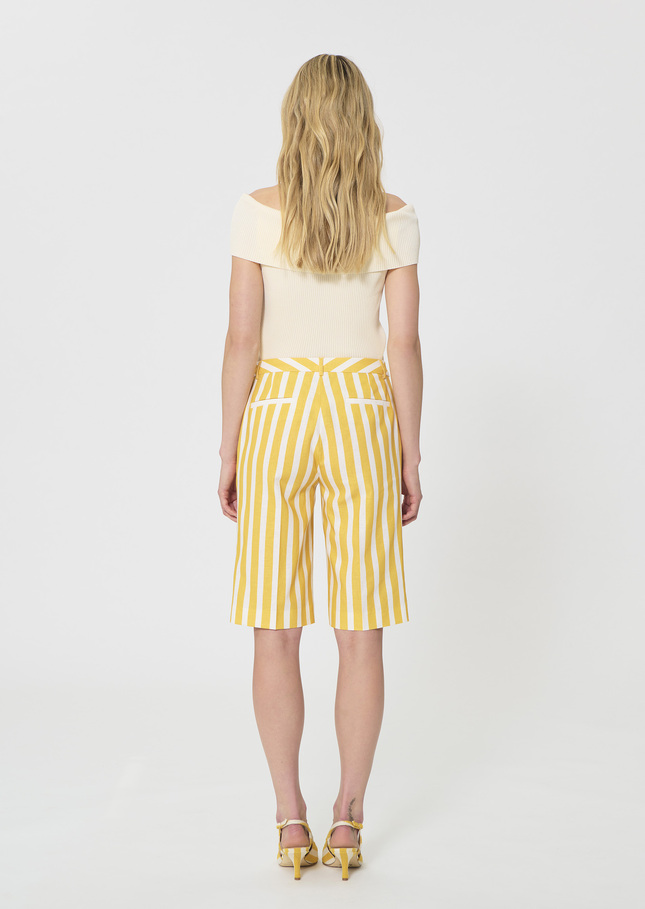 Sasha Shorts yellow striped linen and cotton Mimosa TARA JARMON