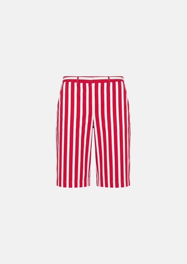 Sasha Shorts red striped linen and cotton Cerise TARA JARMON