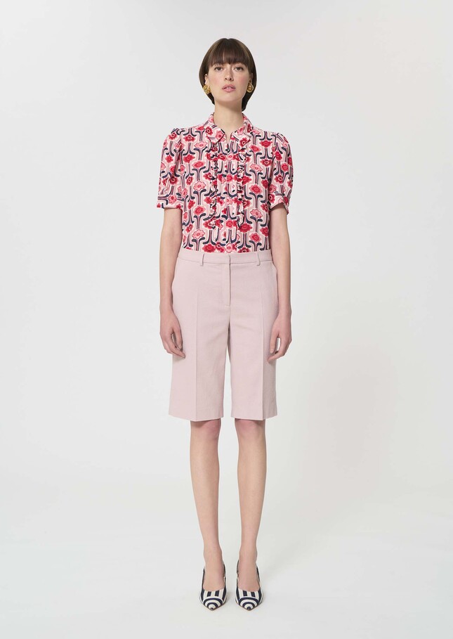 Sasha Shorts pale pink textured wool Blush TARA JARMON