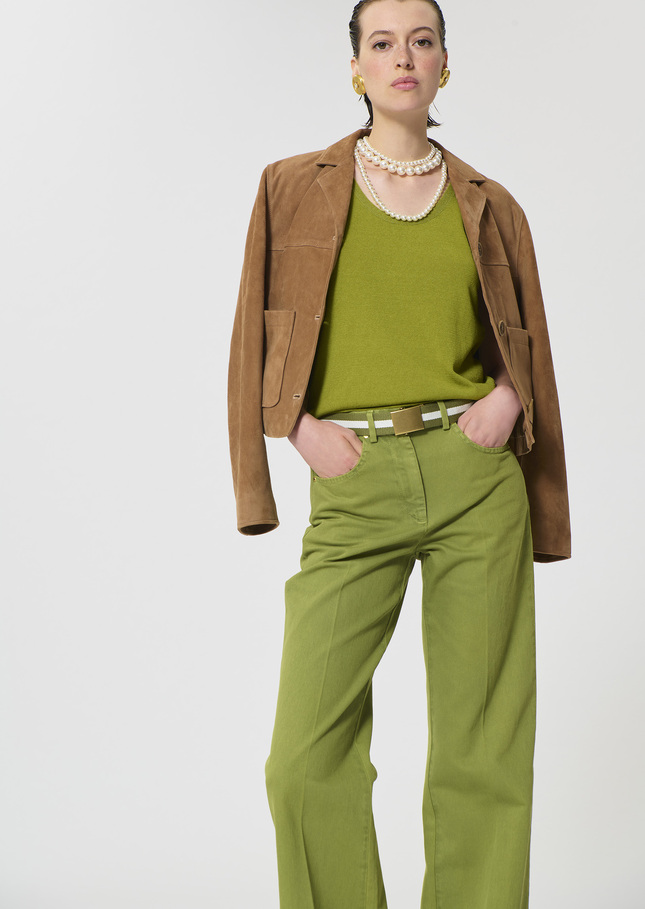 Tabatha Tank Top green cotton Pomme TARA JARMON