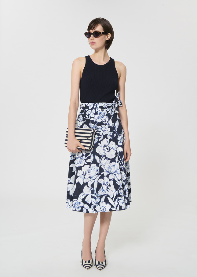 Trish tank top midnight blue ribbed knit Night TARA JARMON