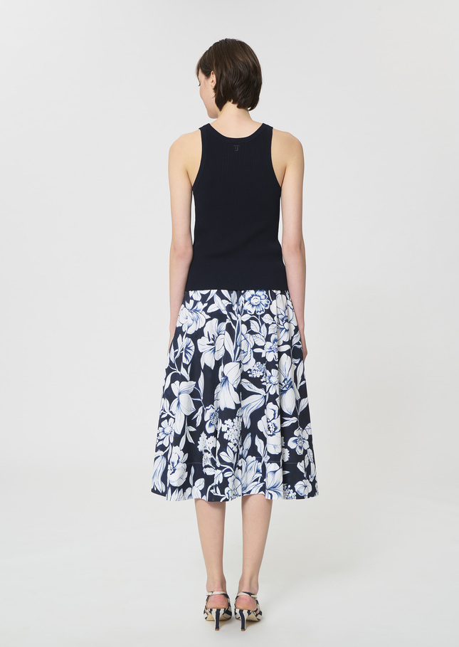 Trish tank top midnight blue ribbed knit Night TARA JARMON