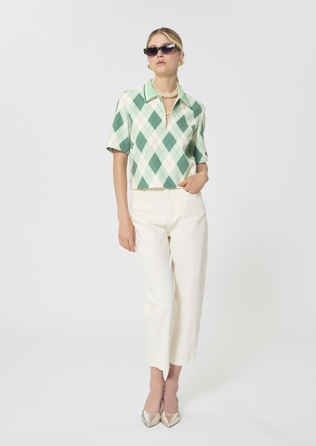 Top Tiago ecru with patterns Jade TARA JARMON