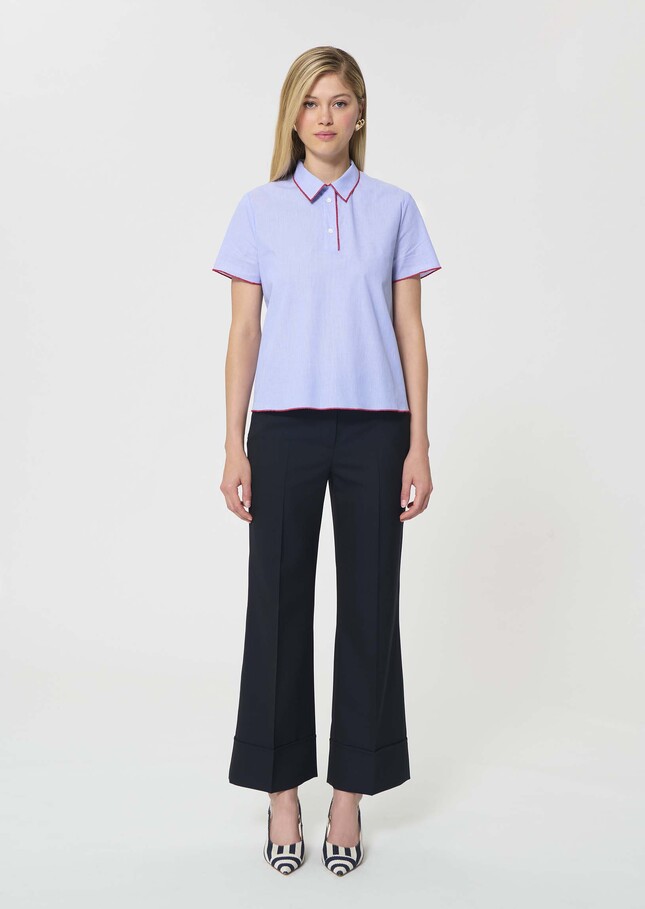 Top Tennis blue with thin cotton stripes Blue TARA JARMON