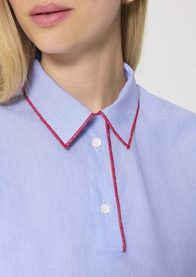 Top Tennis blue with thin cotton stripes Blue TARA JARMON