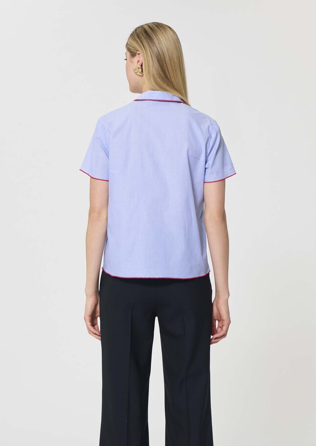 Top Tennis blue with thin cotton stripes Blue TARA JARMON