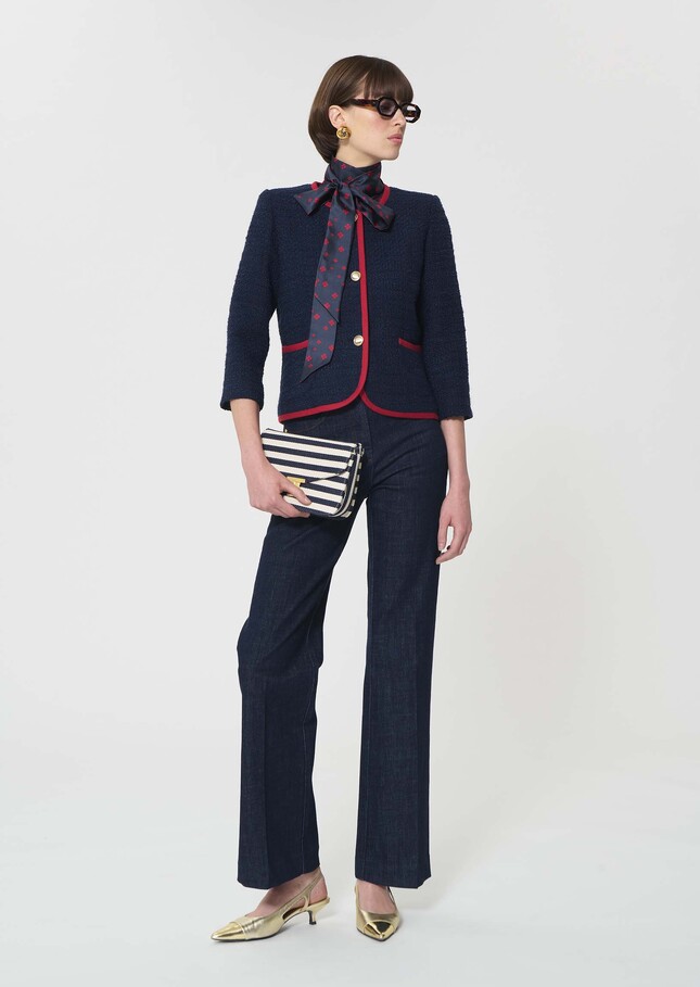 Voeux Jacket midnight blue tweed Night TARA JARMON