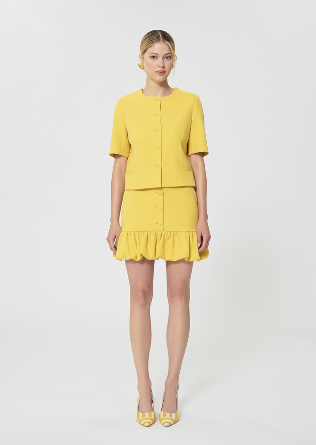 Vanita Jacket yellow in a frothy crepe Mimosa TARA JARMON
