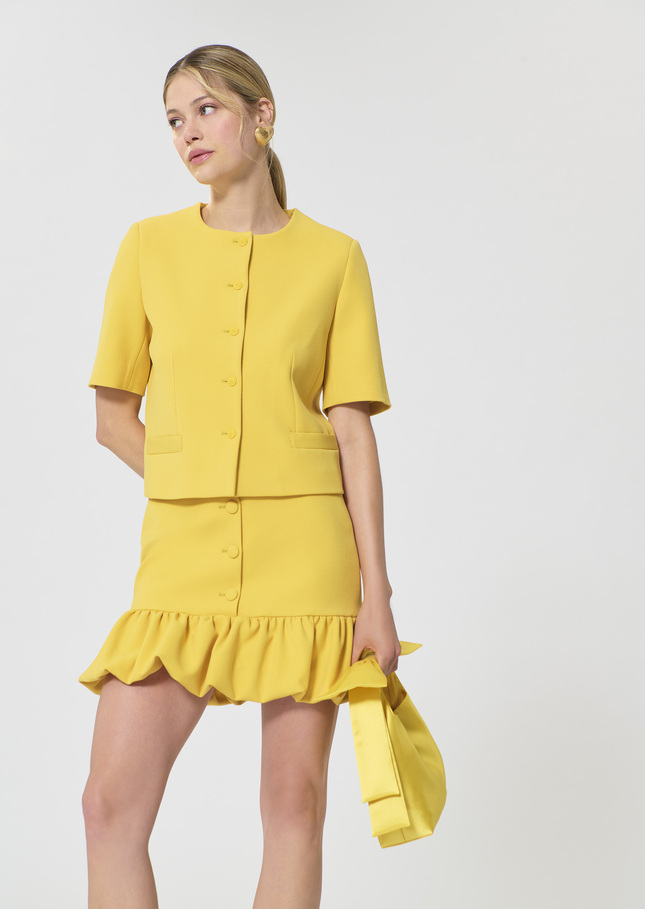 Vanita Jacket yellow in a frothy crepe Mimosa TARA JARMON