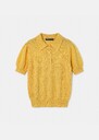Poppie Sweater yellow in extra fine mohair Mimosa, Off-white TARA JARMON