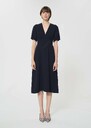 Robbie dress midnight blue in fluid crepe Cerise, Night TARA JARMON
