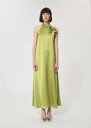 Rosso Dress green satin Anis TARA JARMON