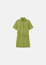 Rivy Dress green cotton gabardine Miel, Pomme, Vert anglais TARA JARMON