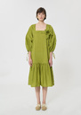 Roméa dress green cotton voile Horizon, Pomme TARA JARMON