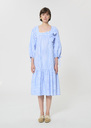 Roméa dress sky blue striped poplin Horizon TARA JARMON